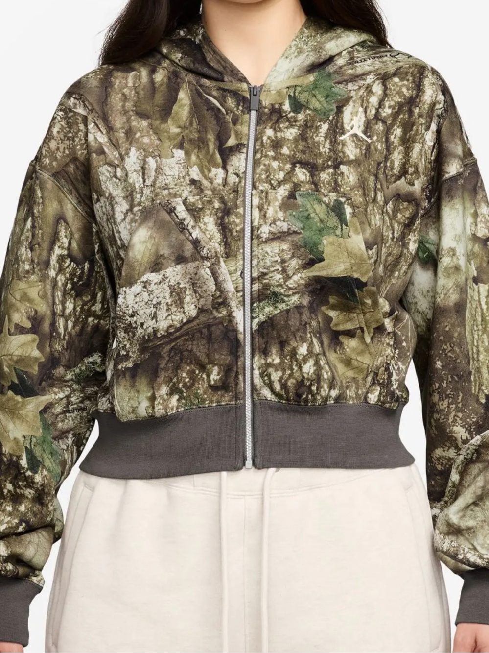 Jordan Women's Camo Zip Hoodie Jacket - Green & Brown